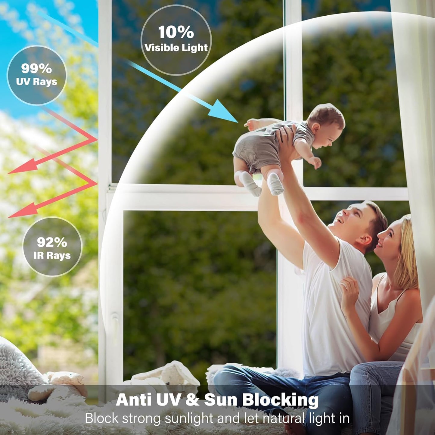 Window Privacy Film Decorative Window Sticker 17.5 x 78.7 inches 2 Units