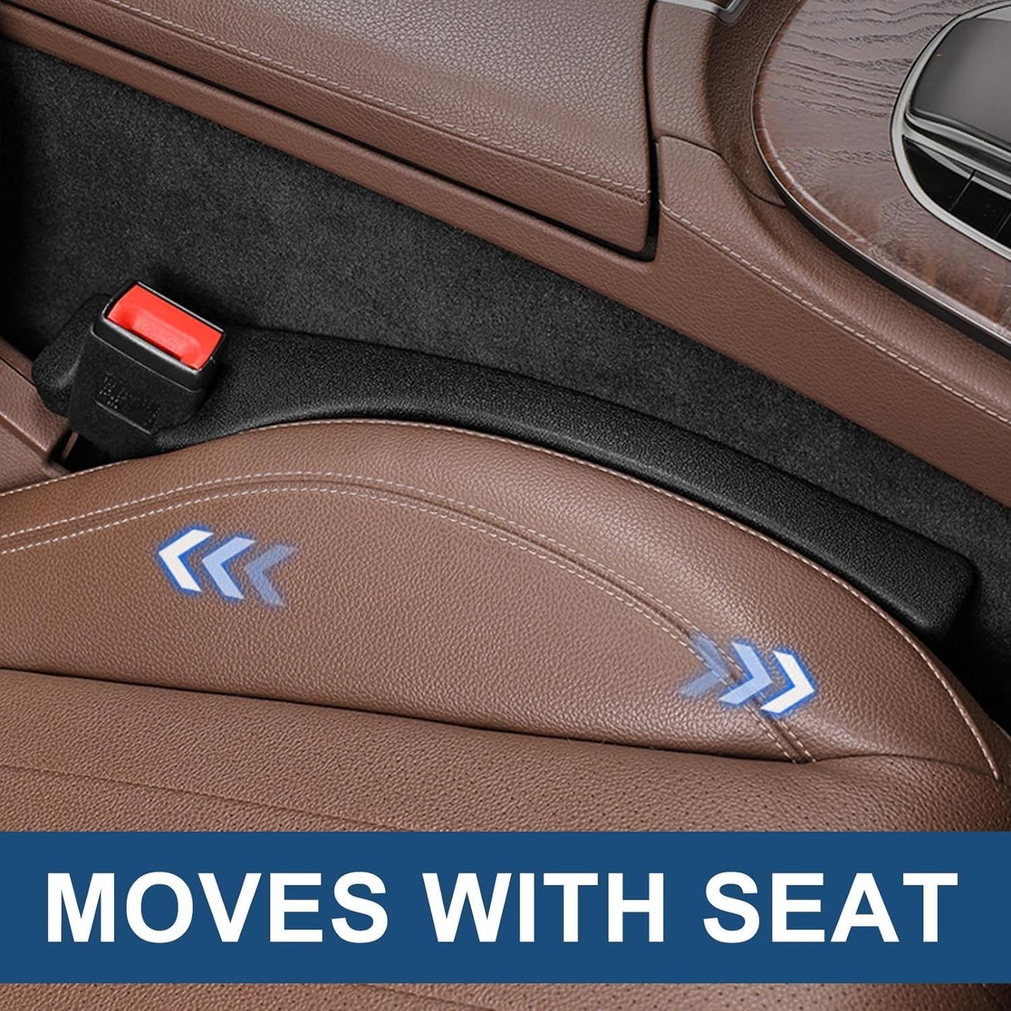 2-Pack Car Seat Gap Filler, Black