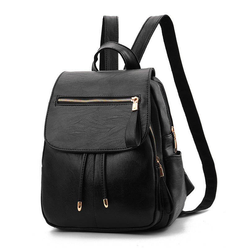 Womens Trendy Backpack Purses PU Leather Travel Rucksack, Black
