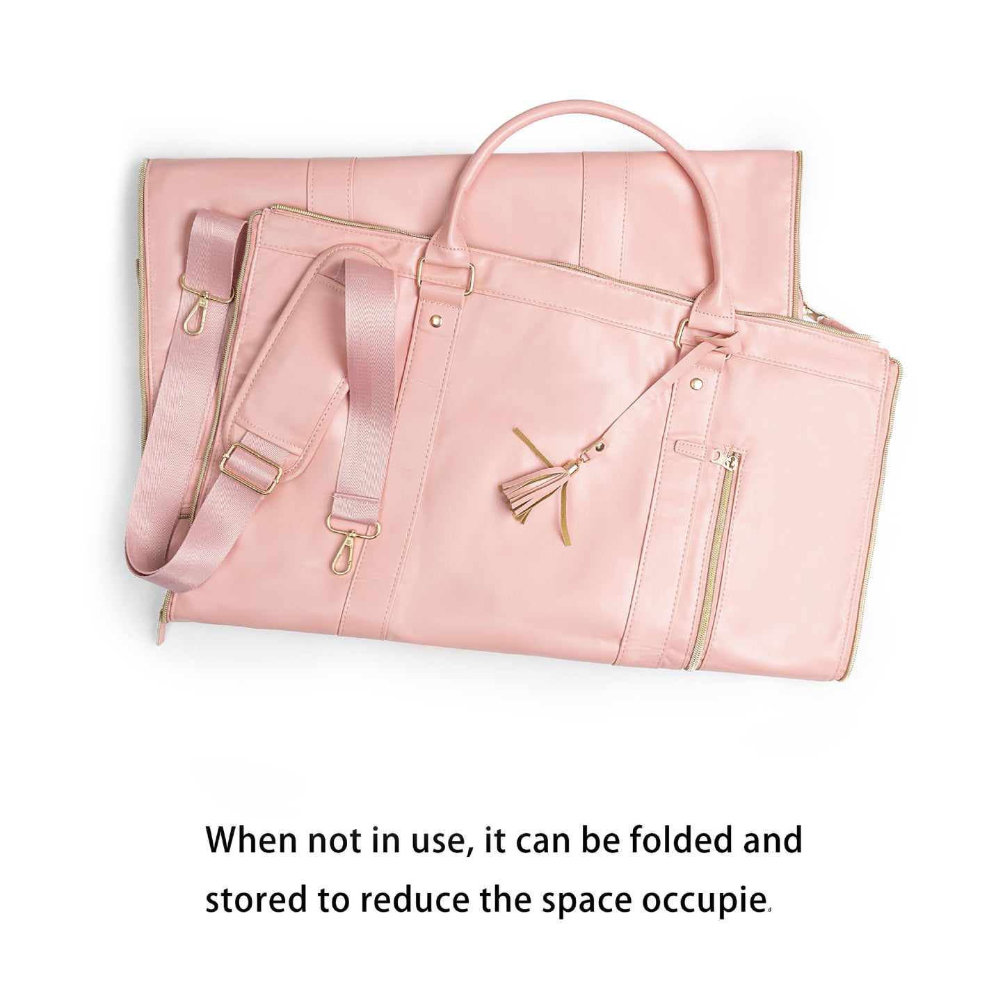 PU Leather Carry On Bag with Multiple Compartment, Pink