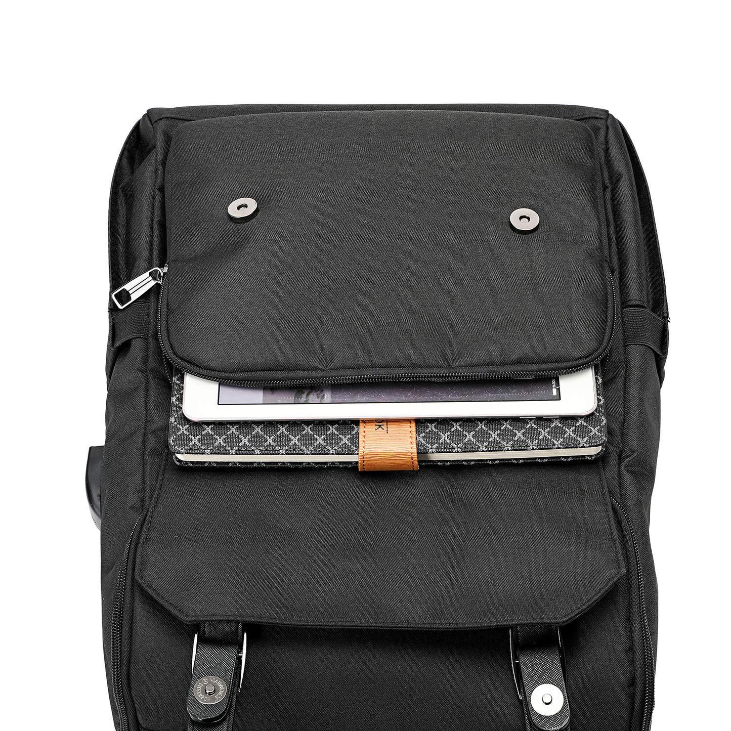 Vintage Backpack Travel Laptop Backpack with usb Charging Port 18 Inch, Black
