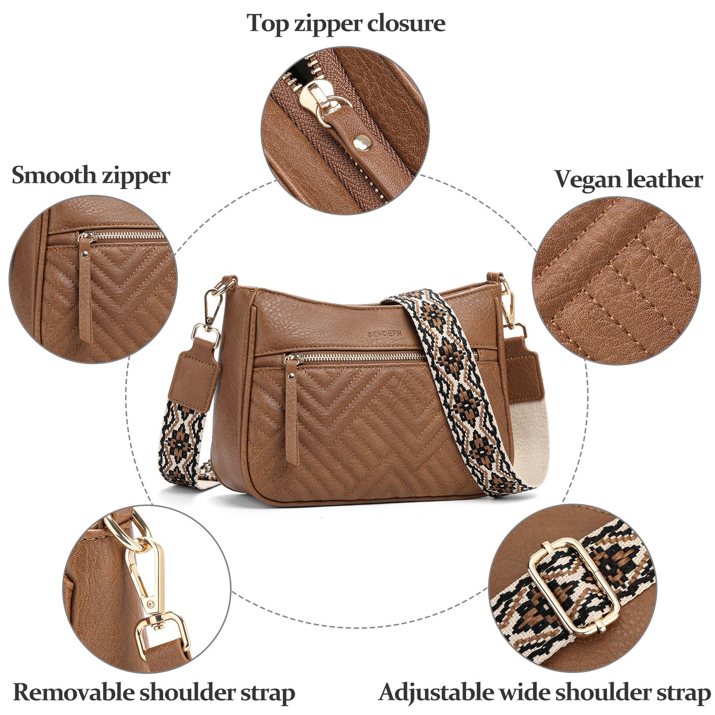 Purses for Women Trendy Leather Crossbody Bag