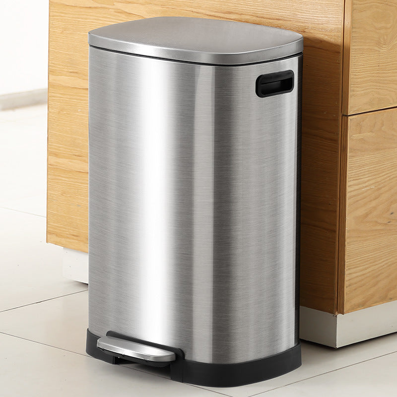 Stainless Steel Trash Can 50L / 13 Gallon, Silver