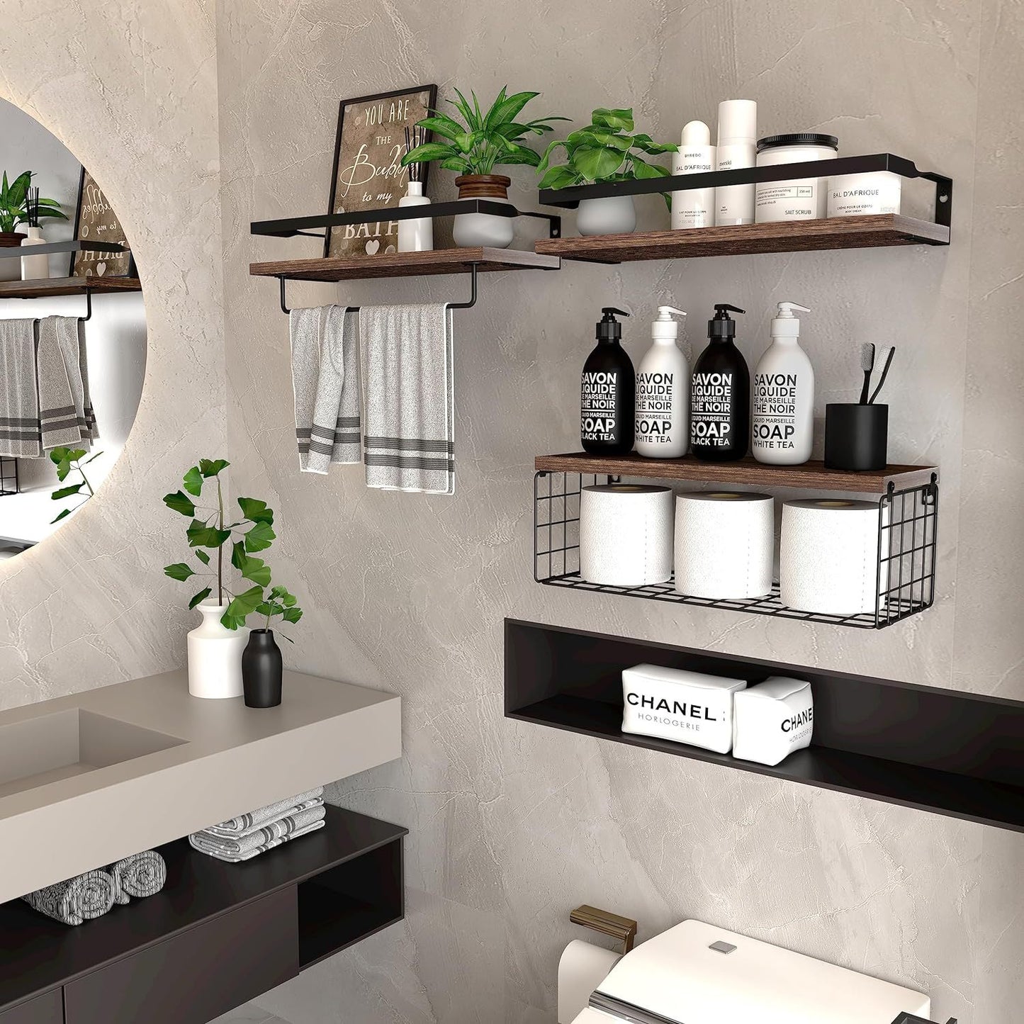 Floating Bathroom Shelf Set of 3