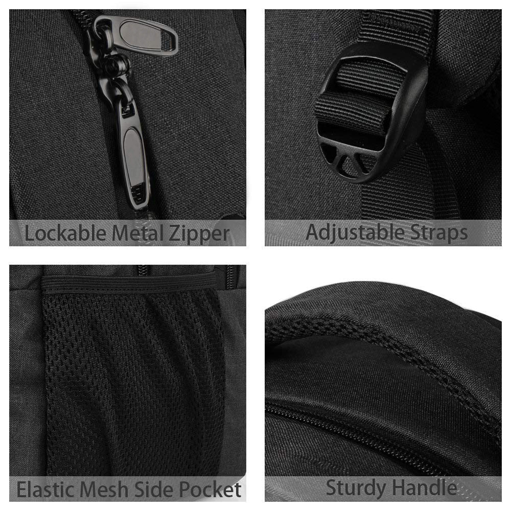 Laptops Backpack with USB Charging Port 18 Inch, Gray