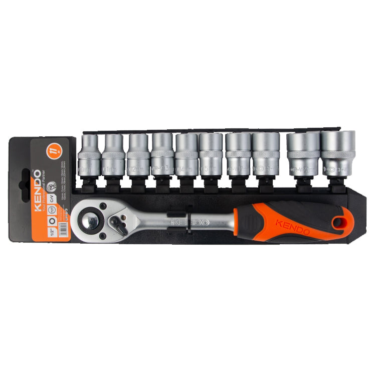 11pc Socket Set with Plastic Rack