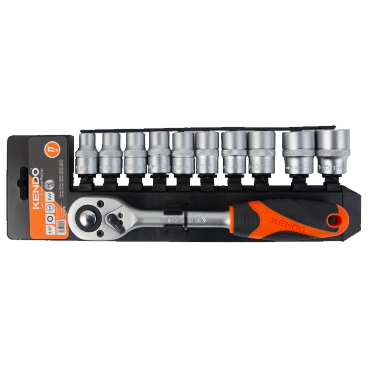 11pc Socket Set with Plastic Rack