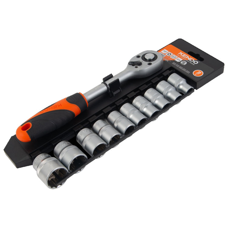 11pc Socket Set with Plastic Rack