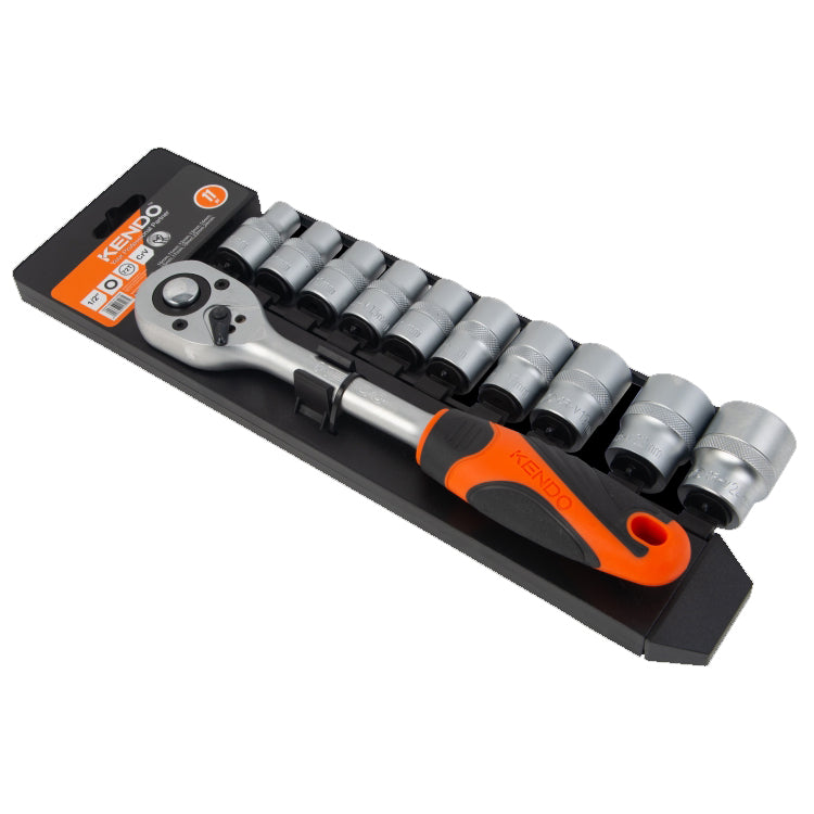 11pc Socket Set with Plastic Rack