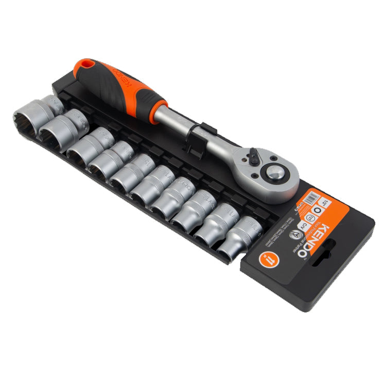 11pc Socket Set with Plastic Rack
