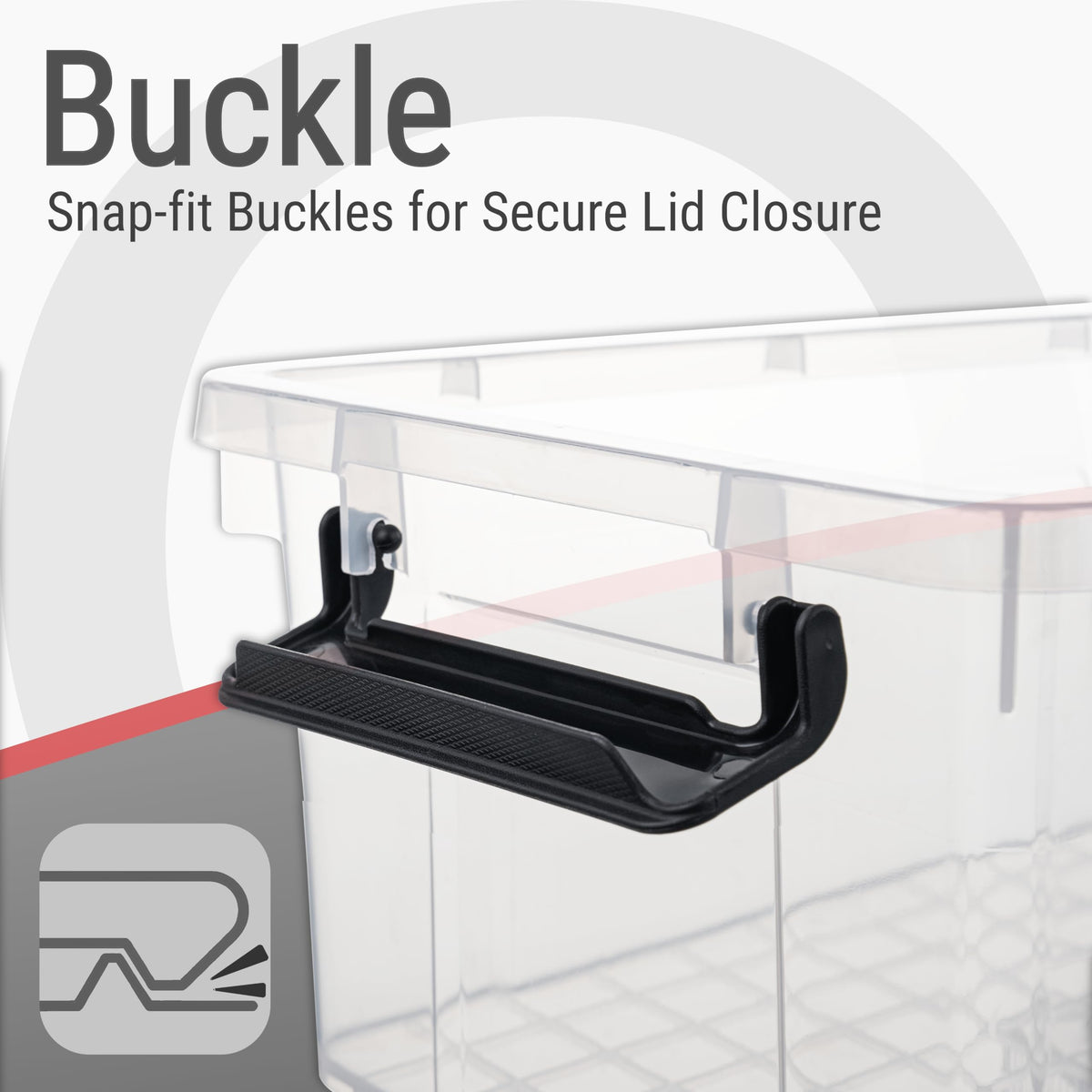SINGLE PACK, Plastic Storage Boxes with Lids Organizing Container, PP Box for Home Office, Clear