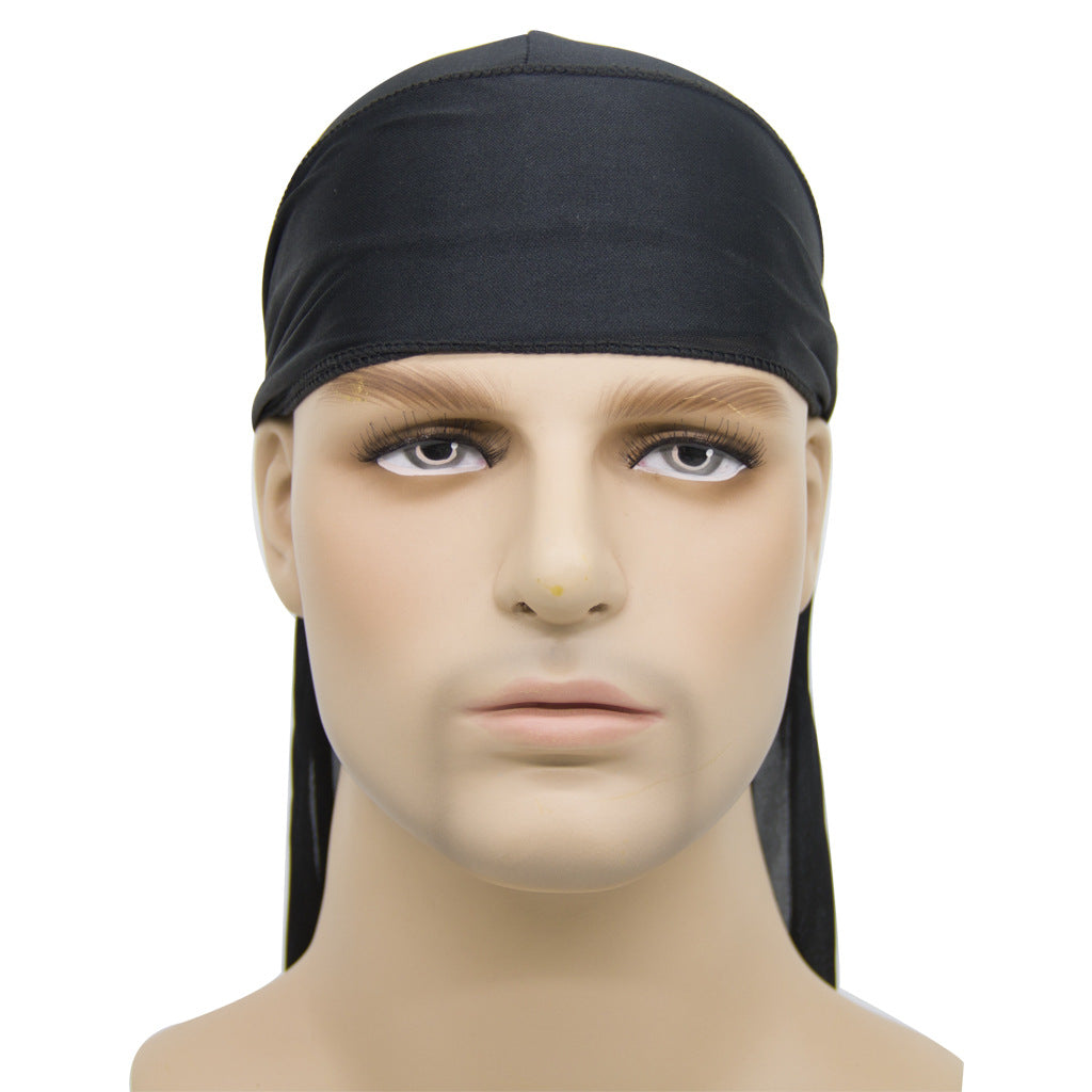 4-Piece Long Tail Doo Rag Adjustable Wide Straps Wave Caps (black, silver, roral blue, red)