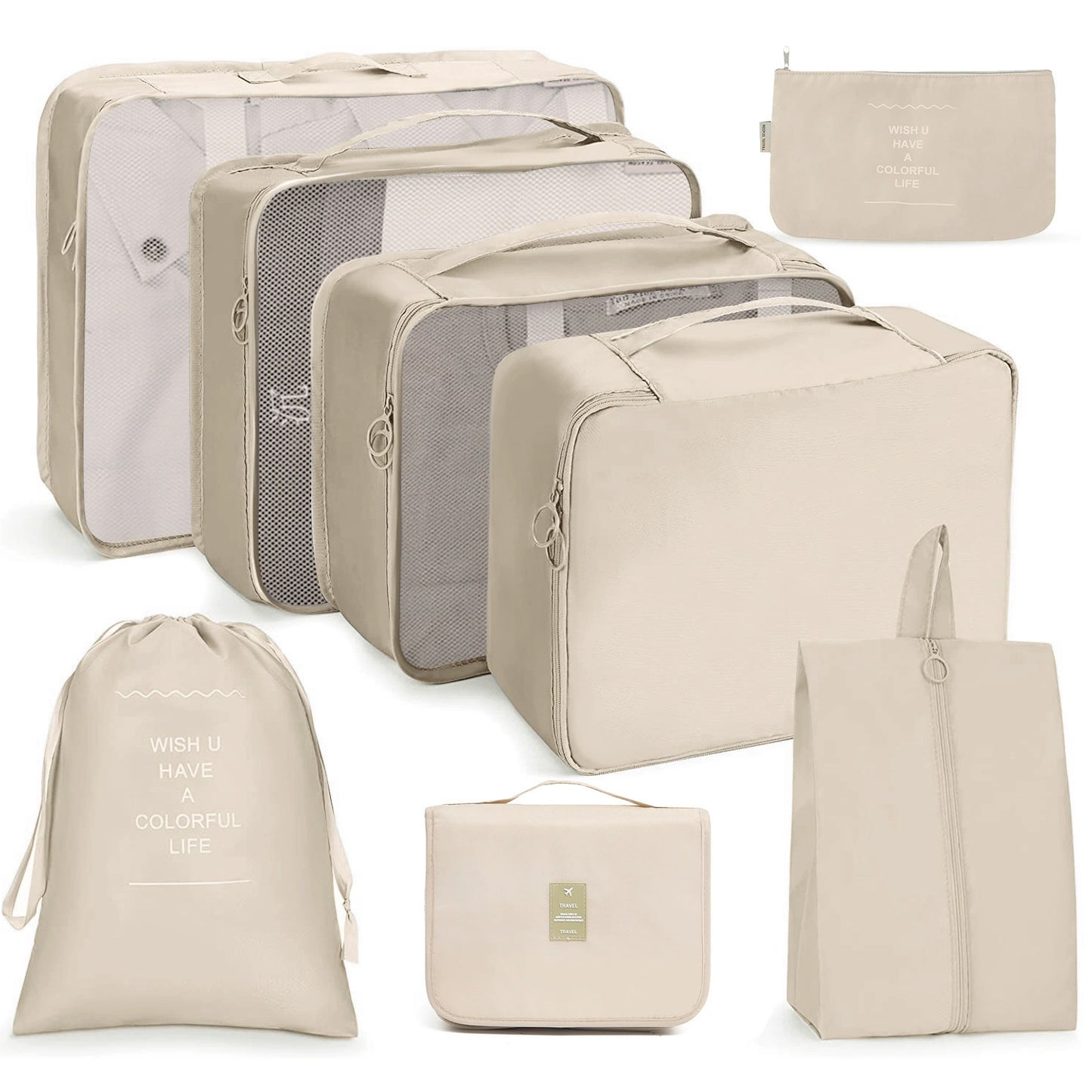 8-Piece Packing Cubes for Travel (2 Color Options)