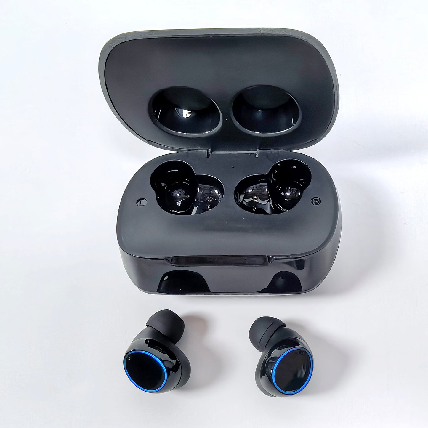 Wireless In-ear Earbuds with Digital Display, Black