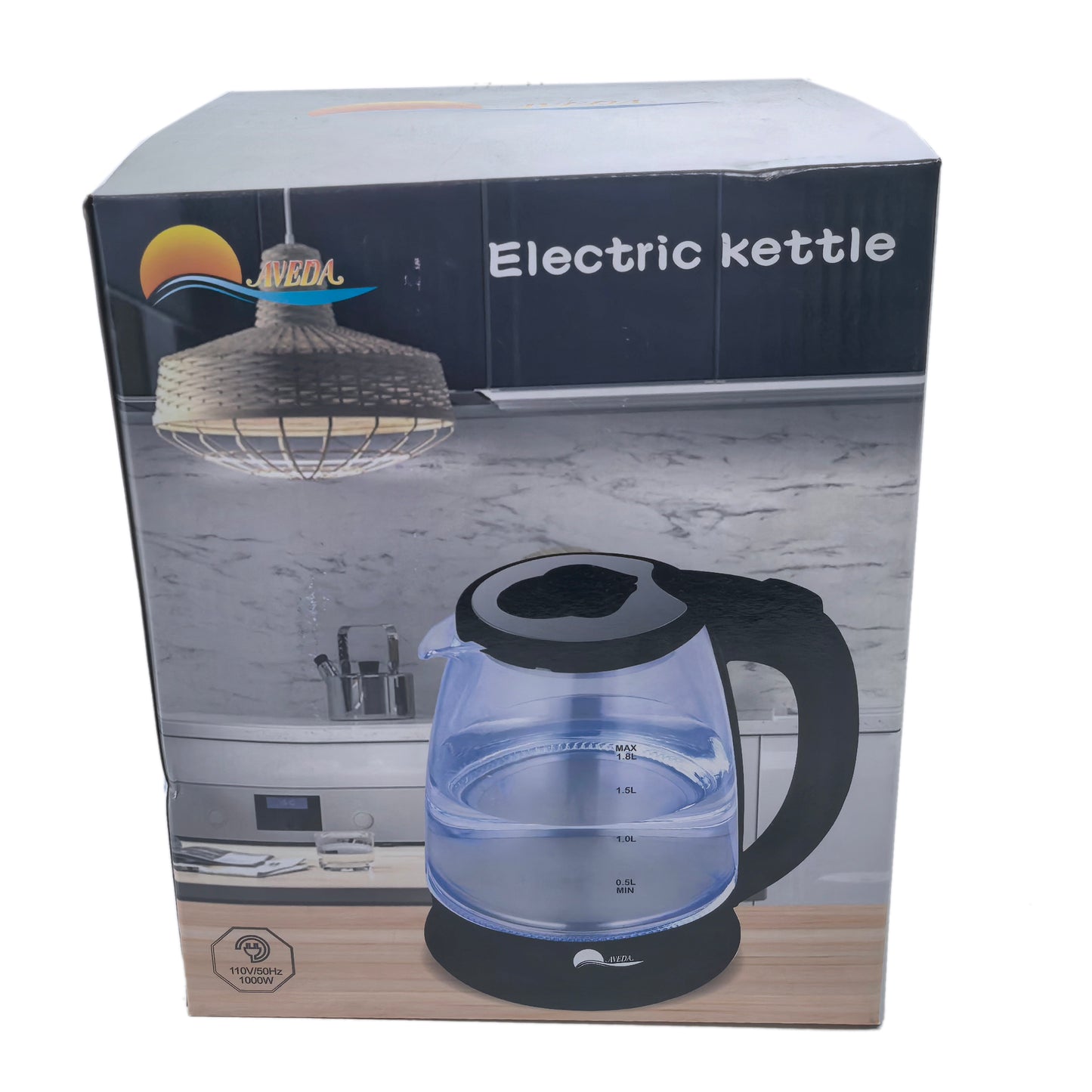 Glass Electric Kettle 1.8L, Black