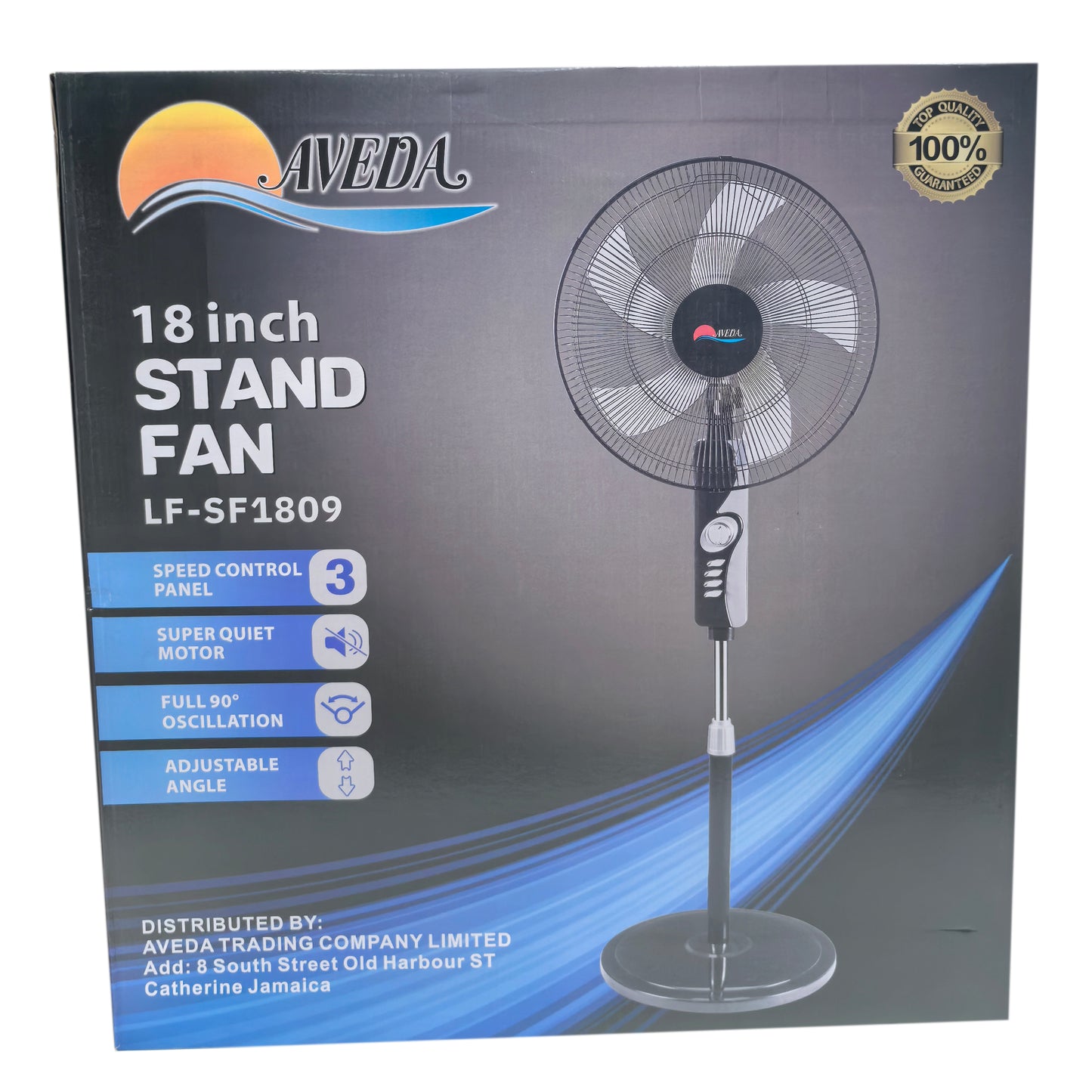 3 Speeds Control Stand Fan 18 Inch, Black