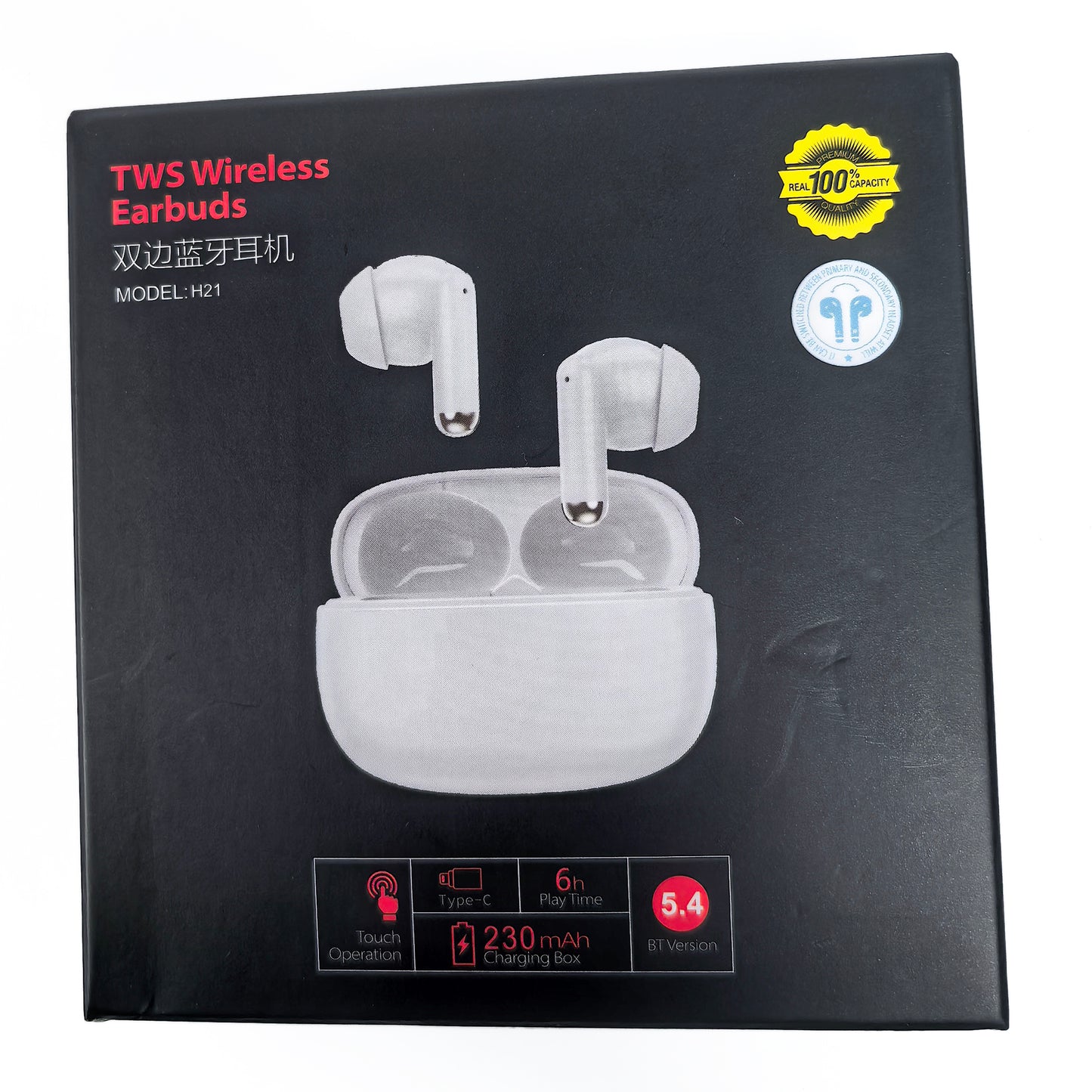 Wireless Semi In-Ear Earphones, Black