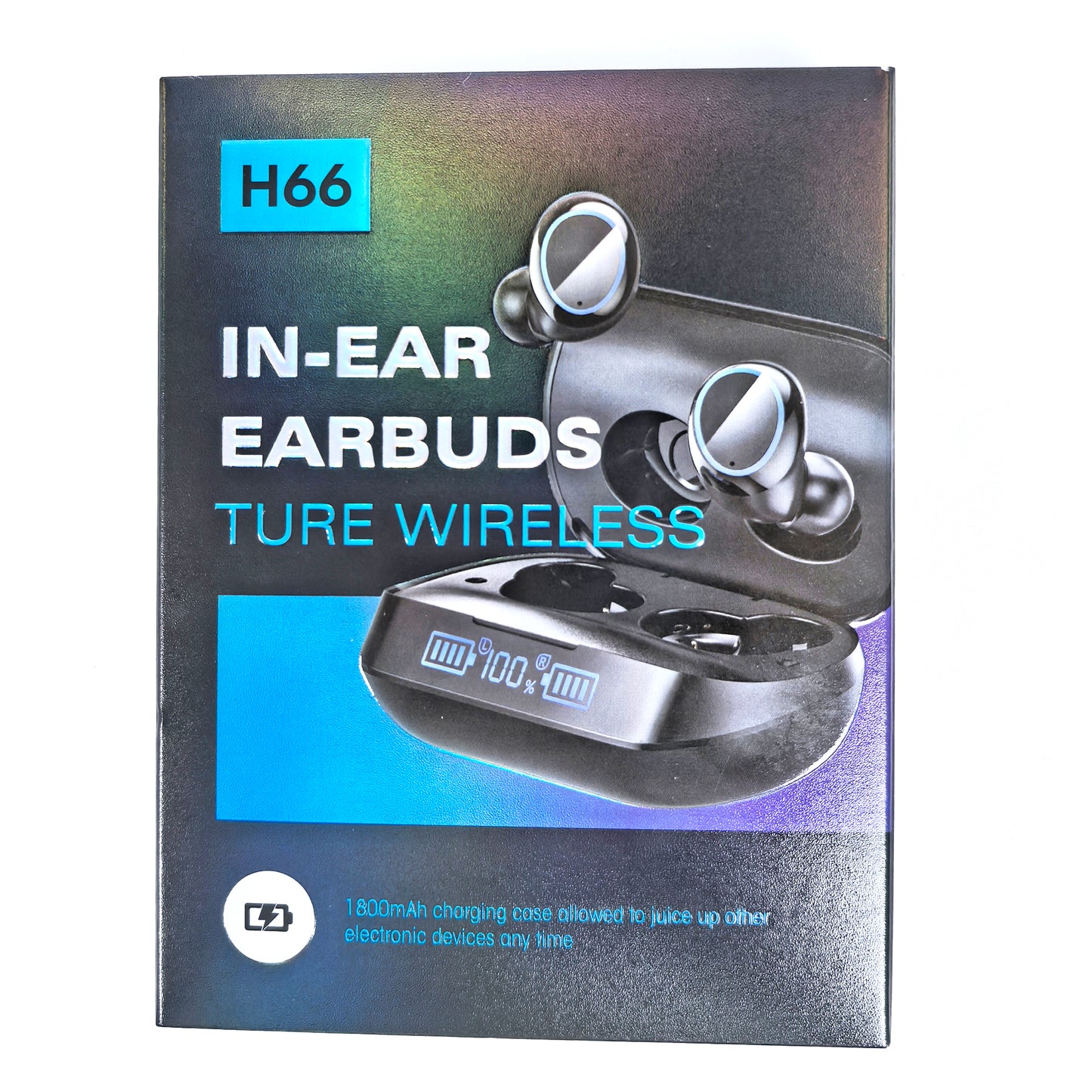 Wireless In-ear Earbuds with Digital Display, Black