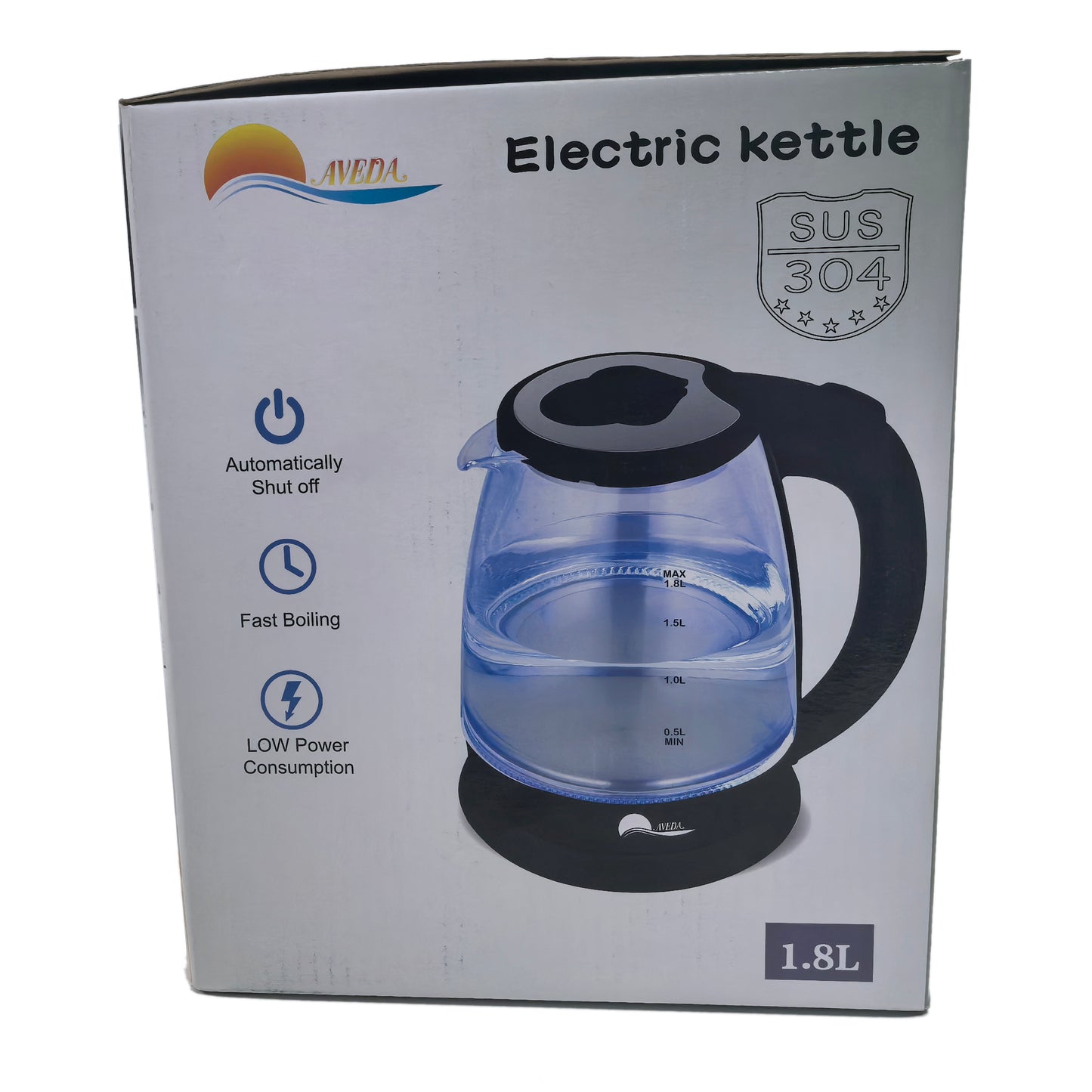 Glass Electric Kettle 1.8L, Black