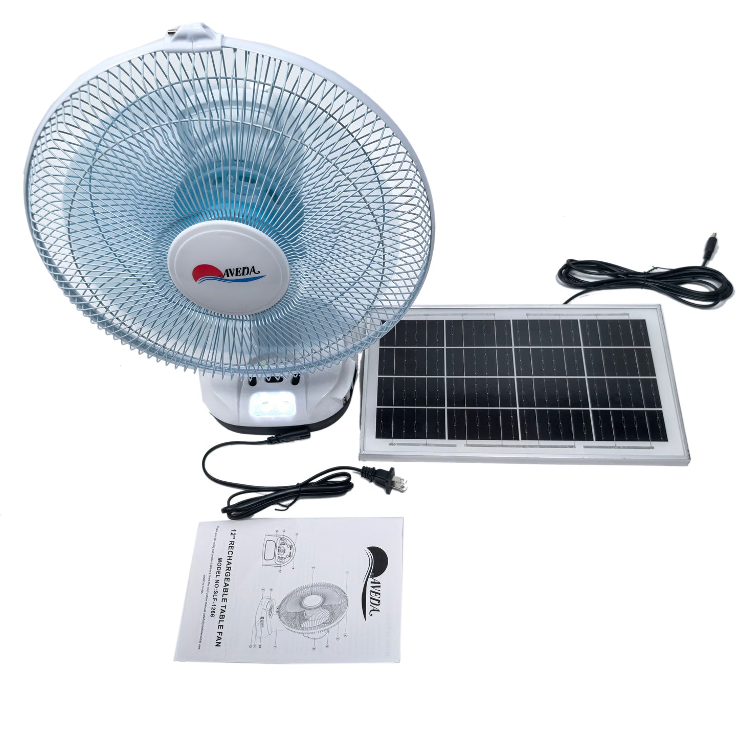 Rechargeable Solar Table Fan 12 Inch