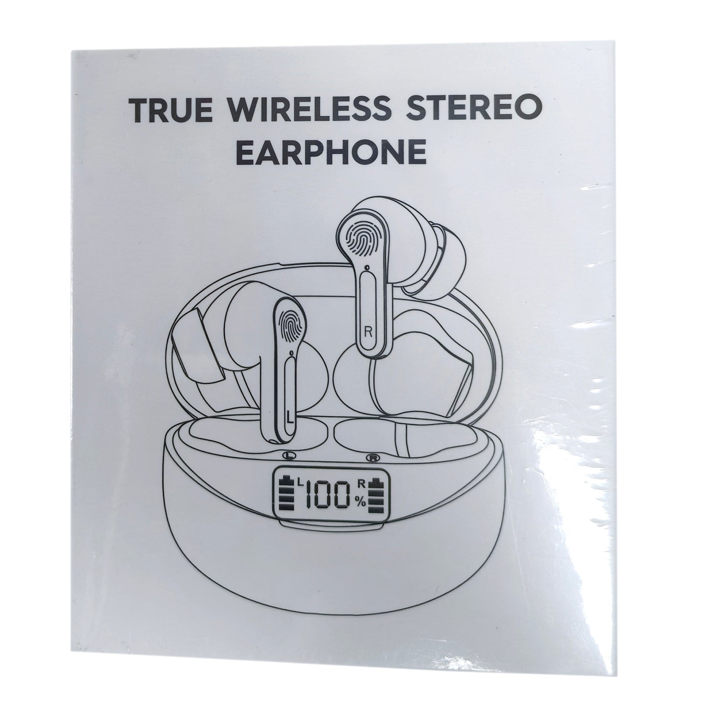 Wireless In-Ear Earphones with Digital Display, Black