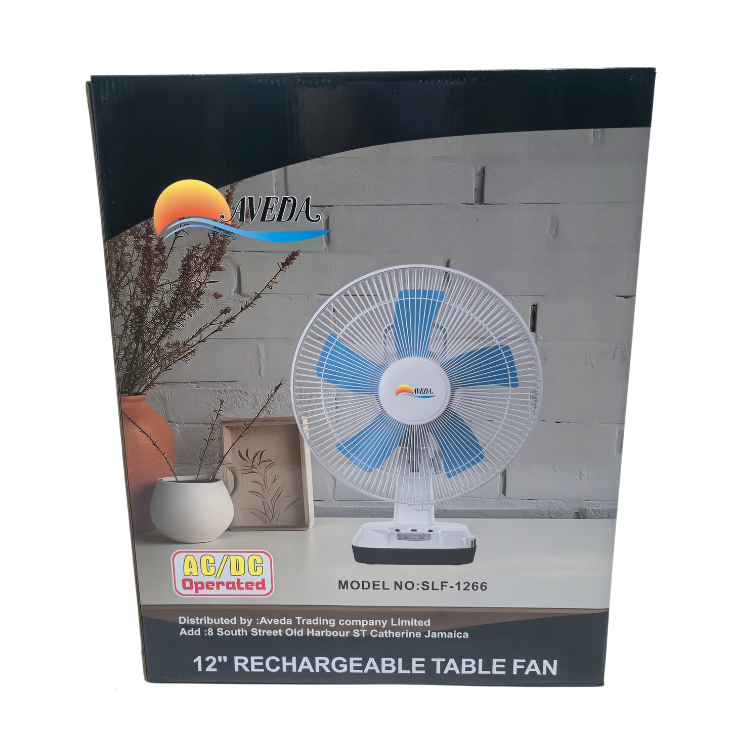 Rechargeable Solar Table Fan 12 Inch