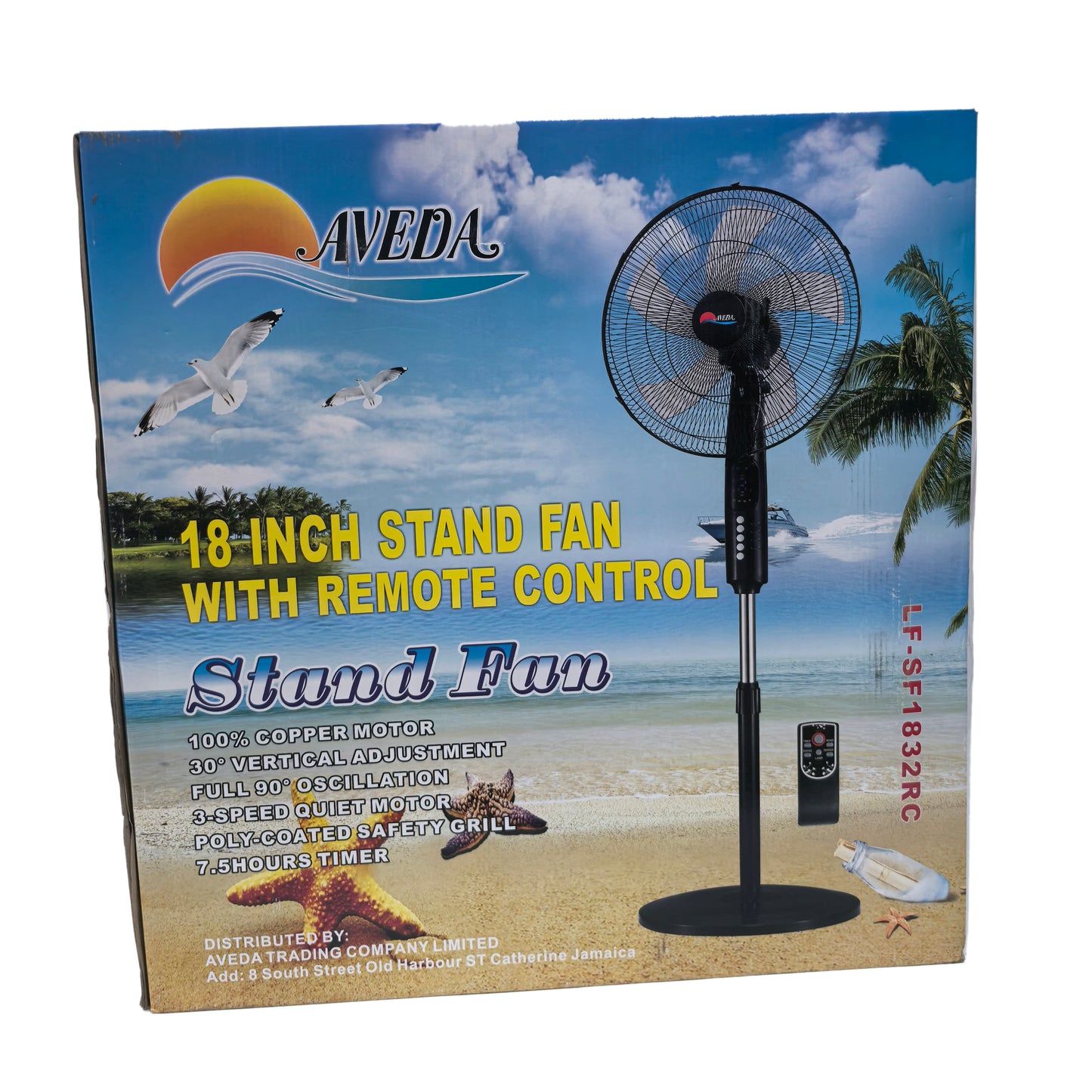 3 Speeds Control Stand Fan 18 Inch with Remote Control, Black