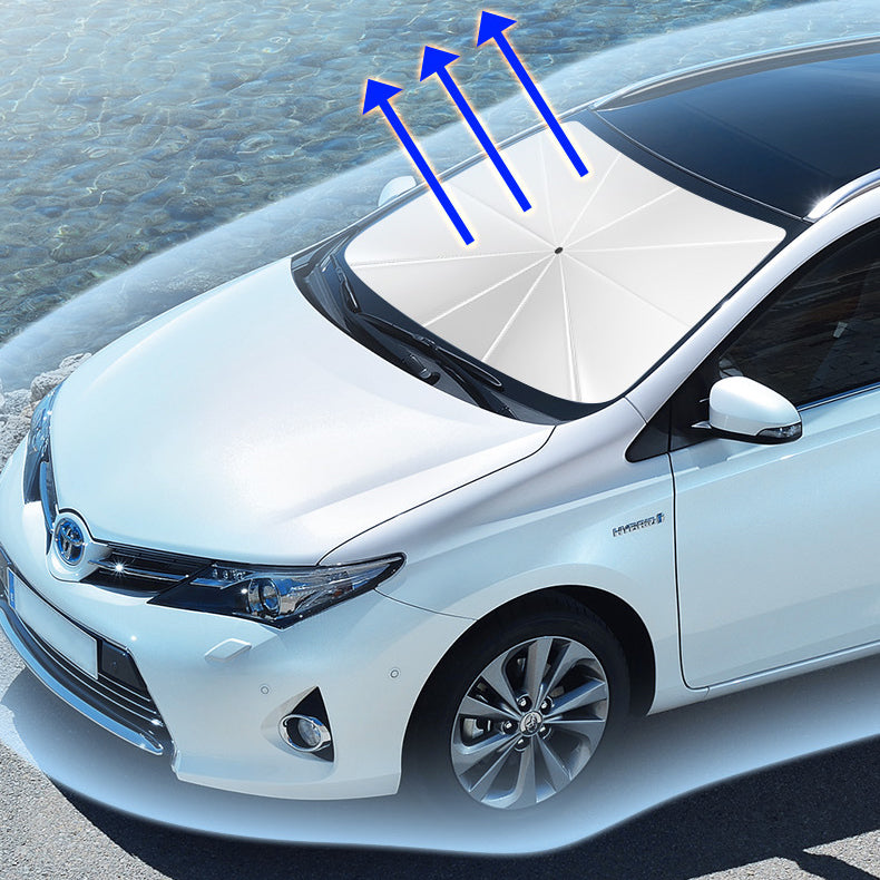 Large Windshield Sun Shade Umbrella for Car 145x80cm, Black
