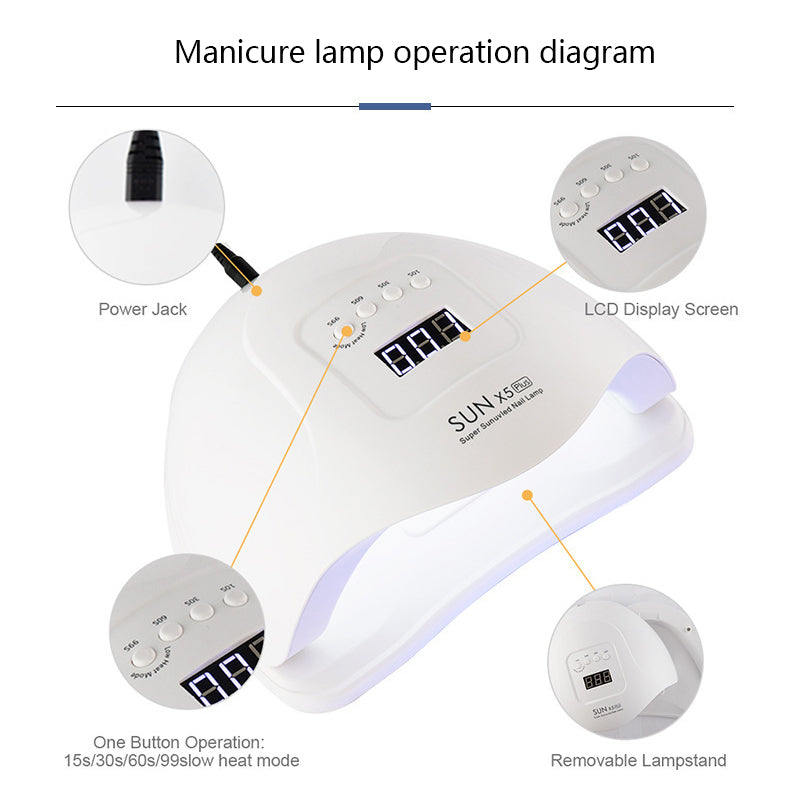 120W LED Nail Lamp Light Dryer, White