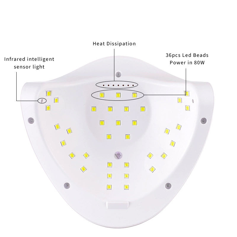 120W LED Nail Lamp Light Dryer, White