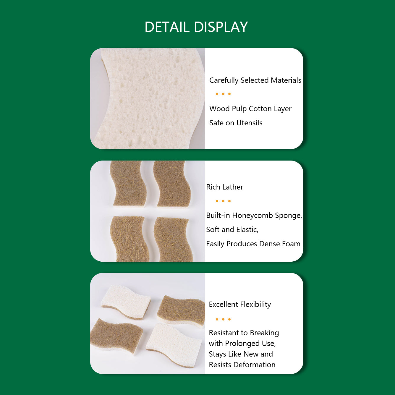 Biodegradable Compostable Cellulose and Coconut Scrubber Sponge 12 Units