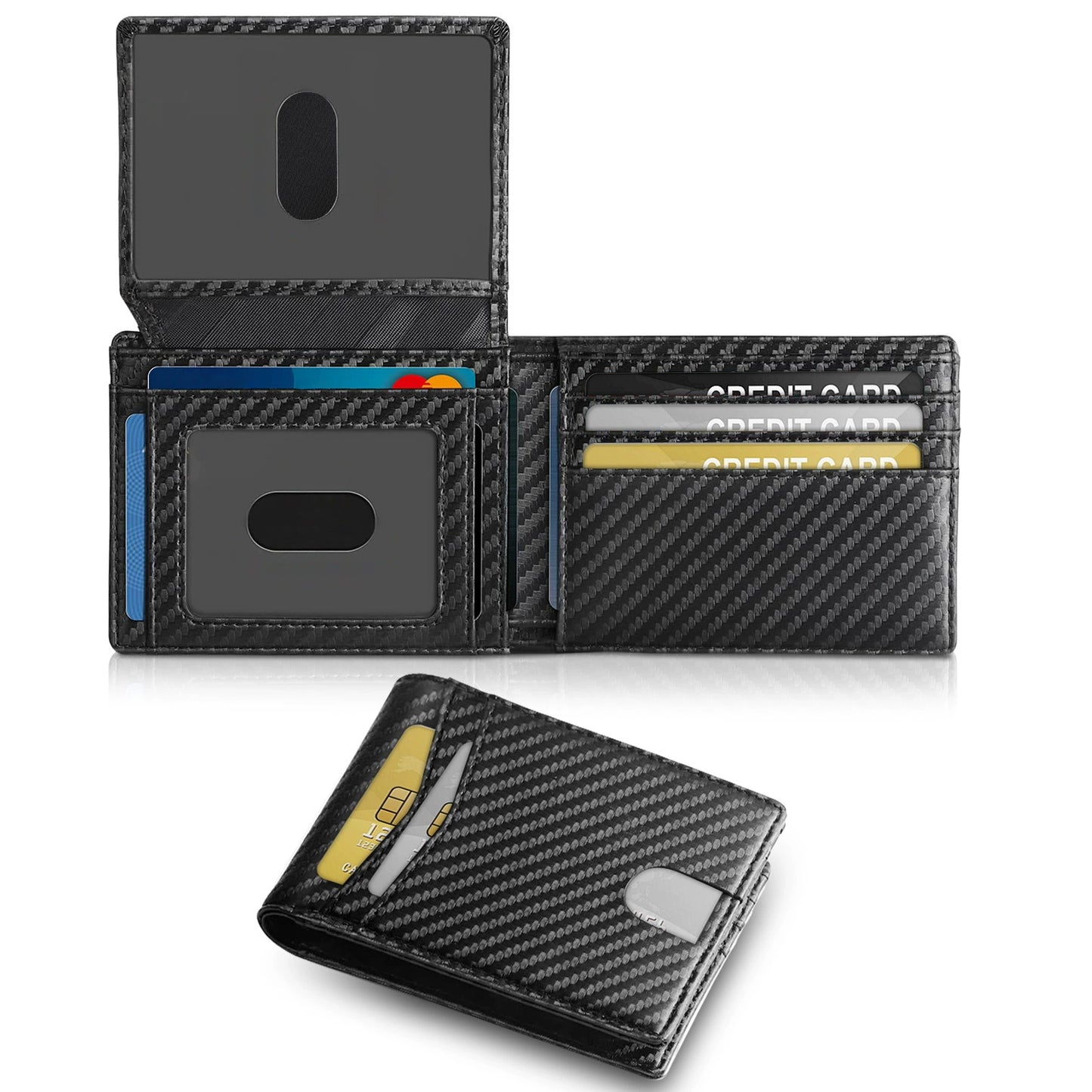 Wallet for Men Slim Rfid Leather, Black