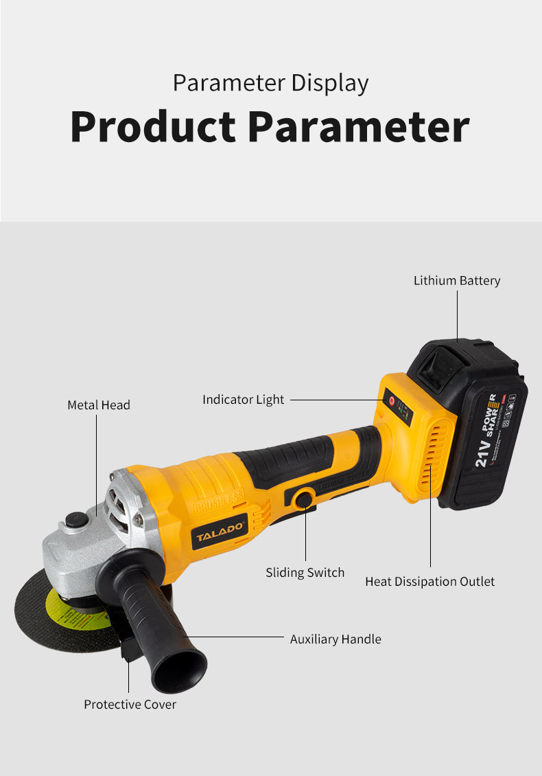 21V Wireless Angle Grinder