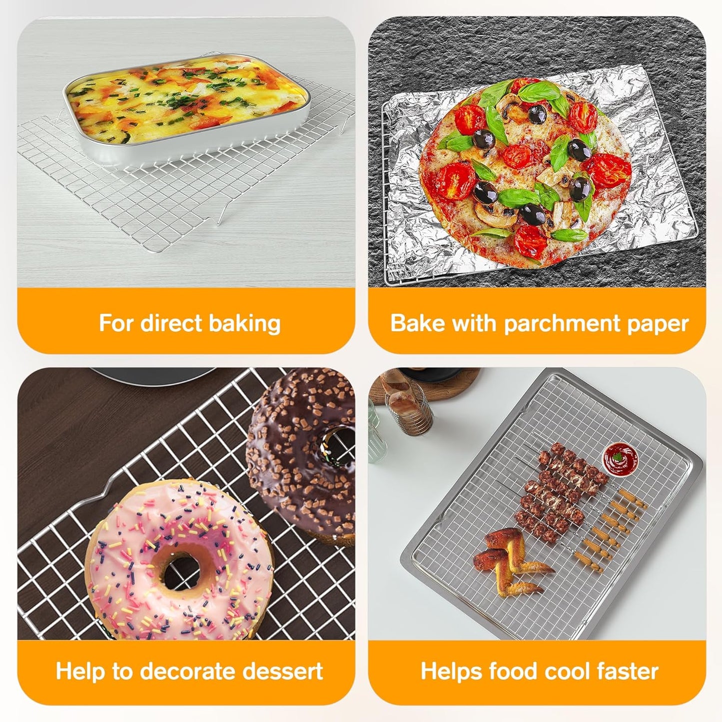 Cooling Racks for Cooking and Baking 10" x 15" 2 Units