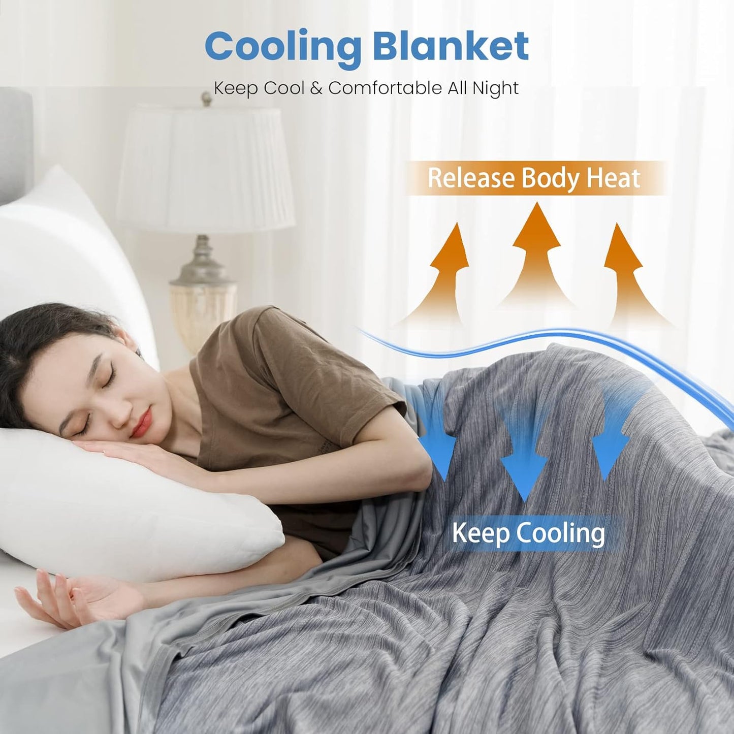 Cooling Blanket for Hot Sleepers, Grey (2 Size Options)