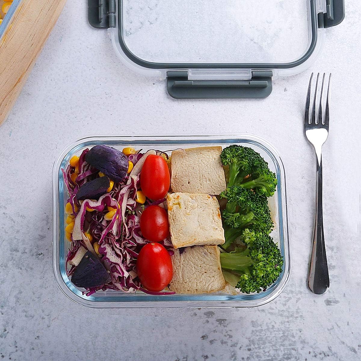 10pc Borosilicate Glass Storage Containers with Lids, Black