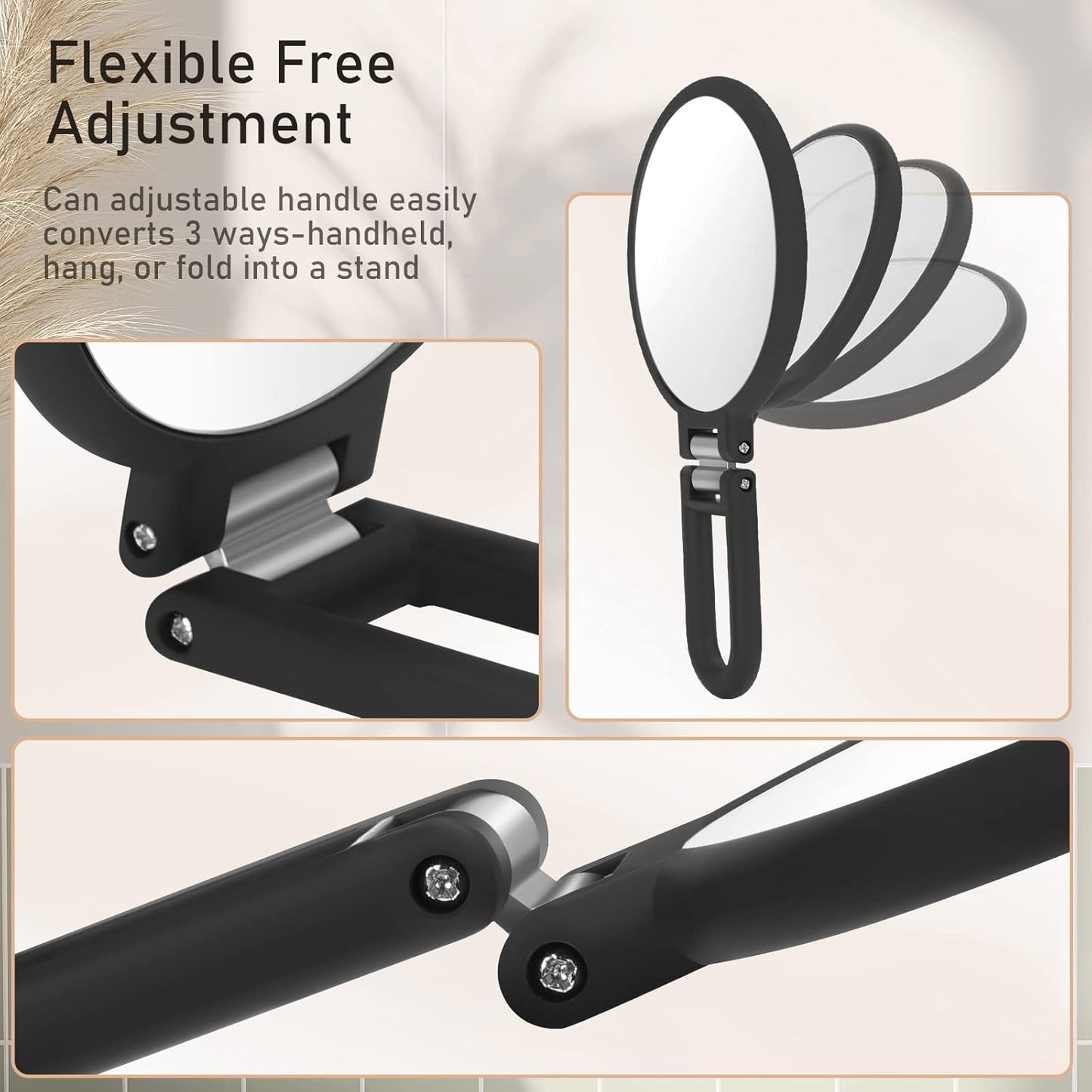 1x/15x Magnifying Handheld Mirror Double Sided