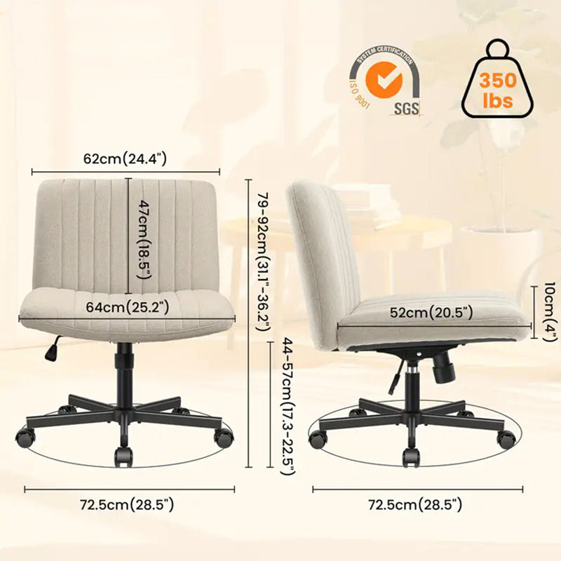 Cross Chair Comfy Armless Cross Legged Office Chair, Beige