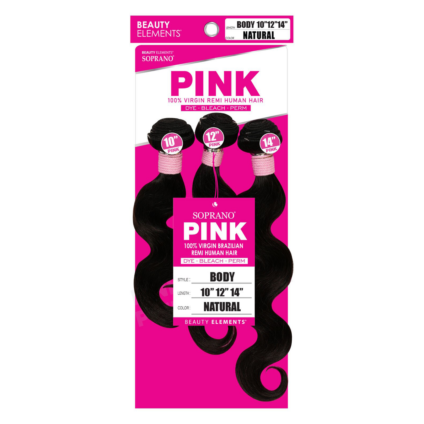 SOPRANO HH VIRGIN PINK "BODY" (3pcs) NATURAL