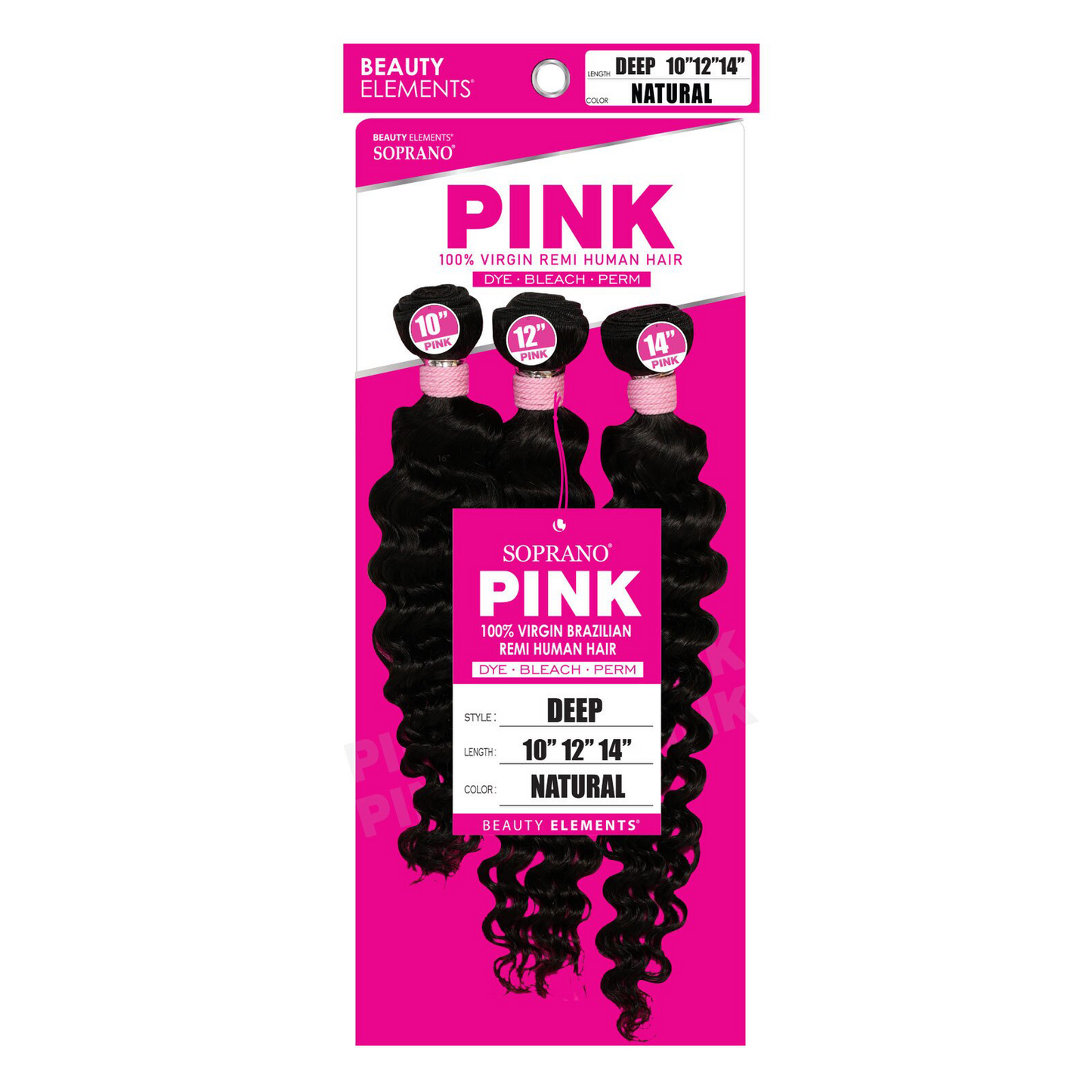 SOPRANO HH VIRGIN PINK "DEEP" (3PCS) NATURAL