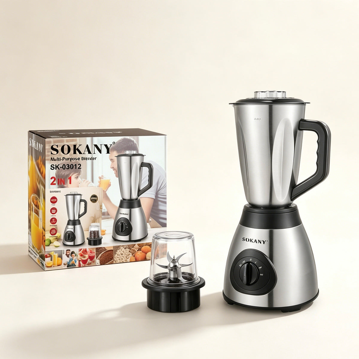 2-in-1 Multi Purpose Stainless Steel Blender & Juicer