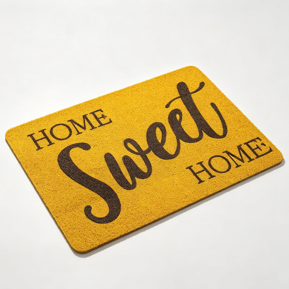 PVC Coir Look Door Mat, "Home Sweet Home" Entrance Rug, 40×60cm Non Slip Dirt Scraper Doormat