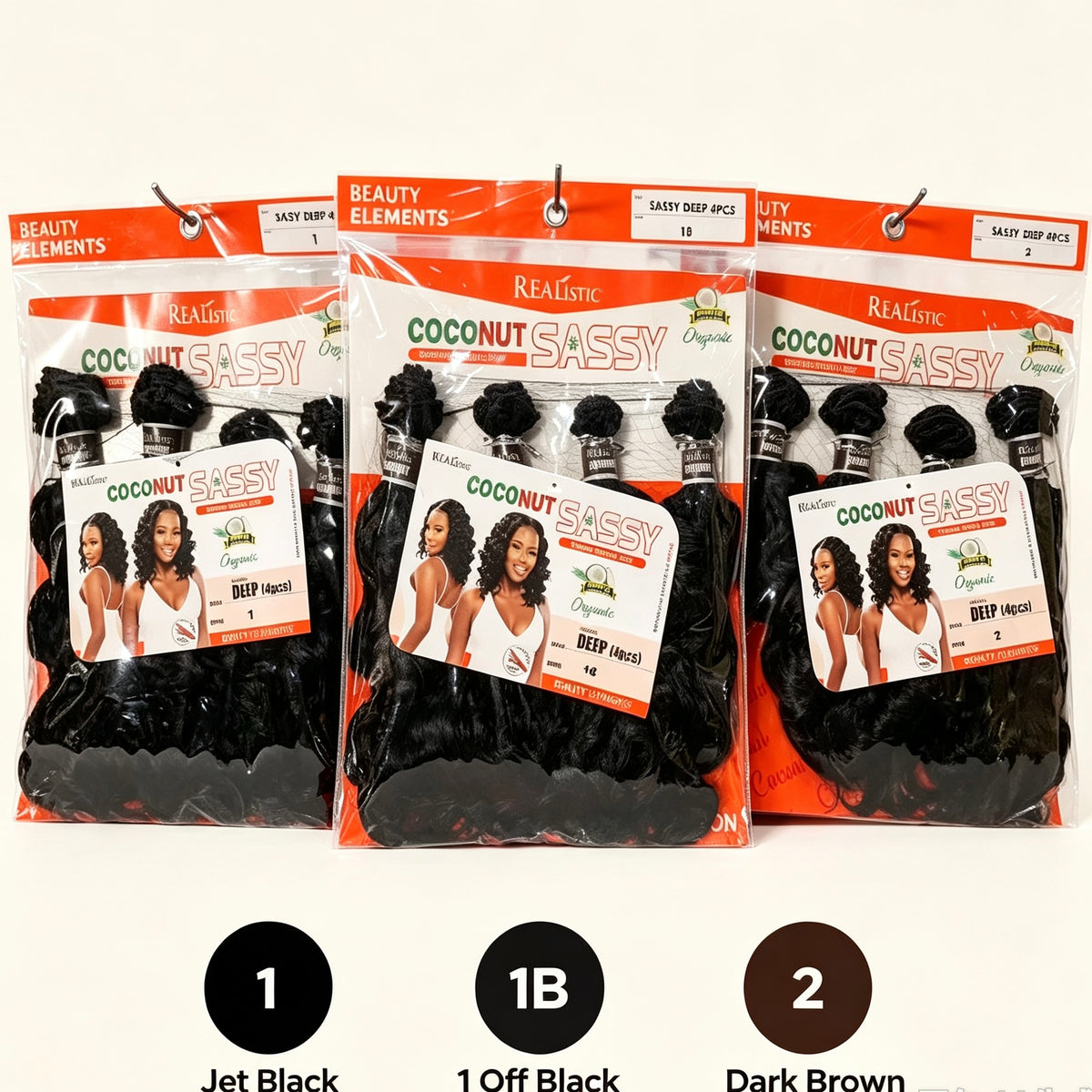 Beauty Elements Coconut Sassy Deep 4Pcs Braiding Hair, Premium Realistic Fiber Crochet Hair Extensions