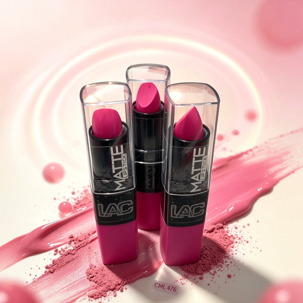 LAC Matte Lipstick CML476 ,Rich Pigment Long Lasting Non Transfer Lip Stick, Vivid Fuchsia Pink Lip Makeup