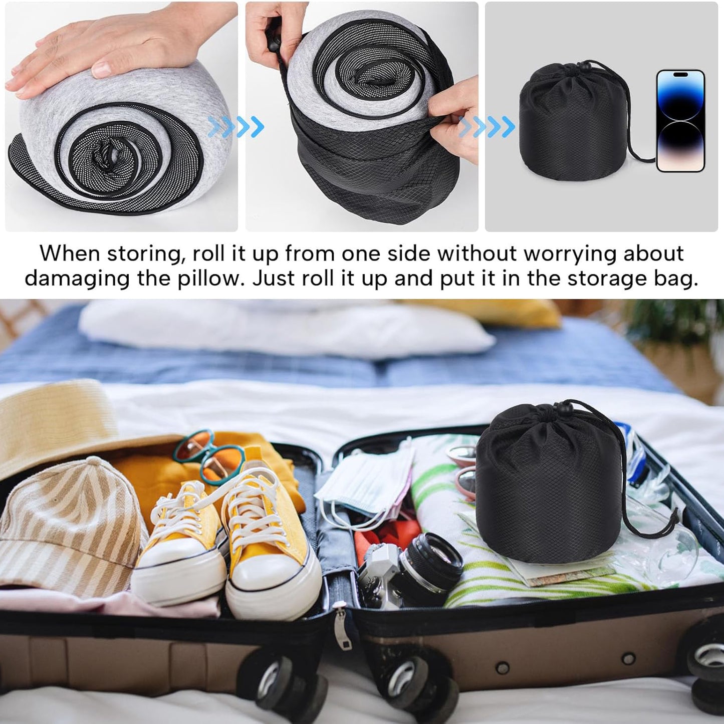 Travel Pillows for Airplanes, Gray