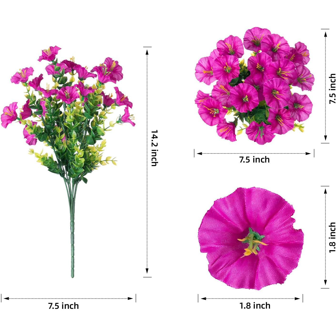 12-Piece Artificial Flowers for Outdoors