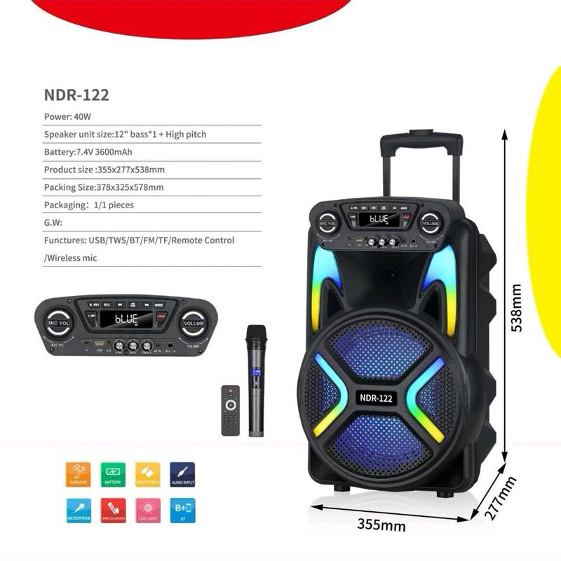 Wireless Speaker with Remote Control & Microphone (2 Size Options)