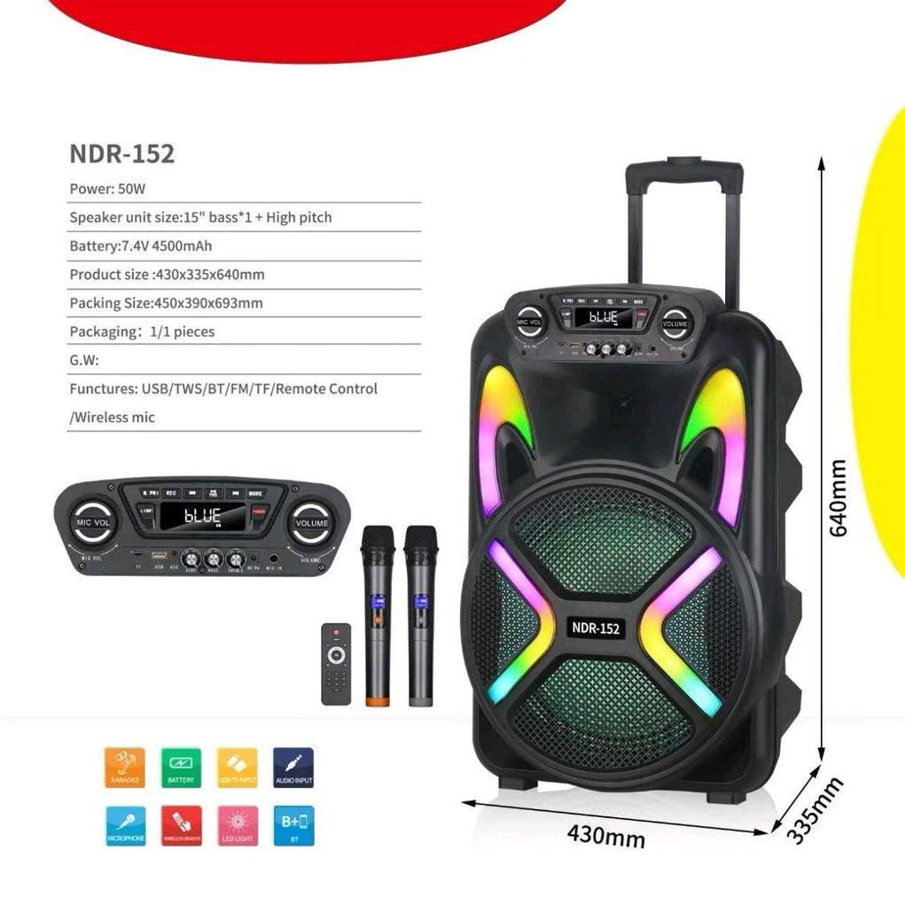 Wireless Speaker with Remote Control & Microphone (2 Size Options)