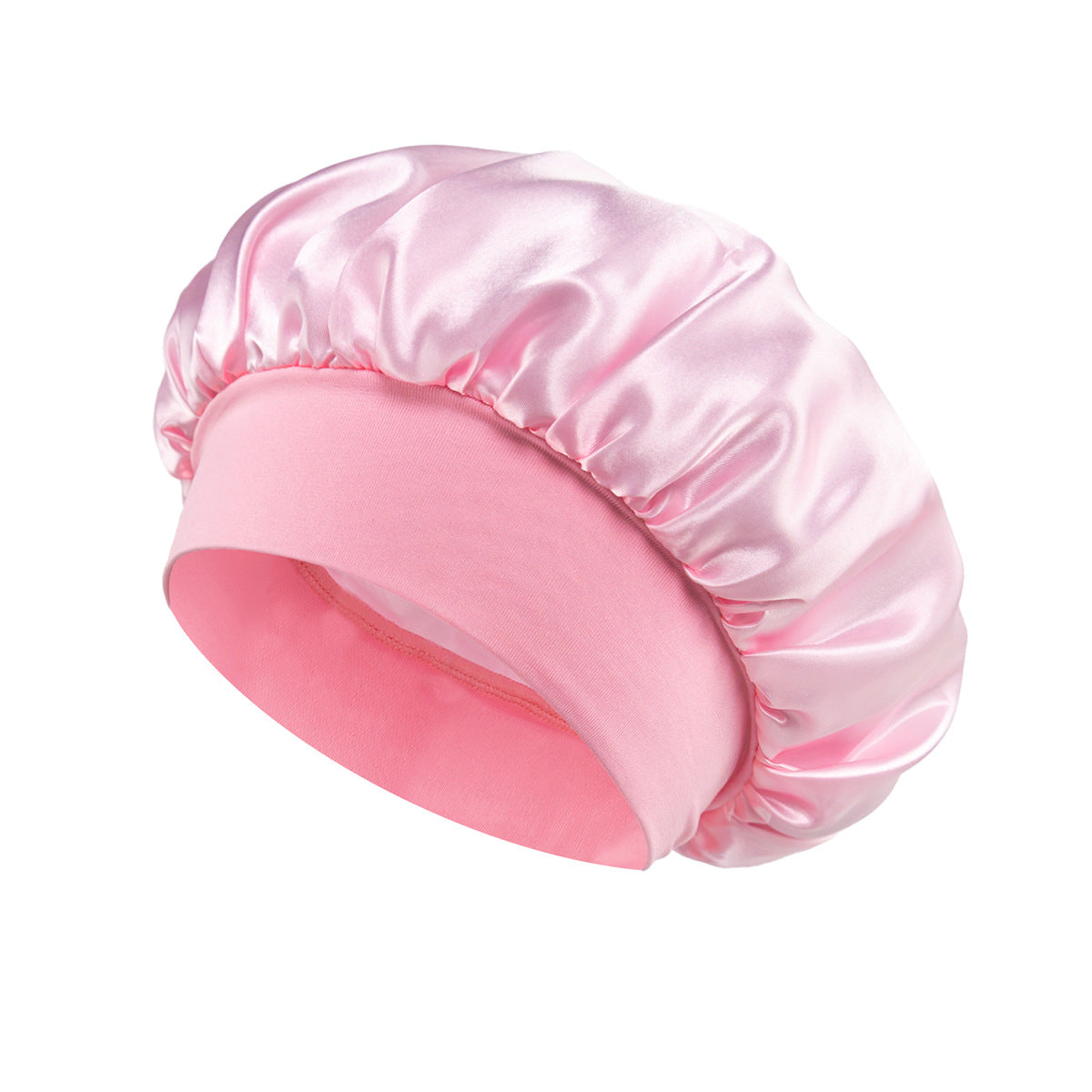 4-Piece Satin Wide Band Hair Bonnets (black, pink, turquoise, off white)