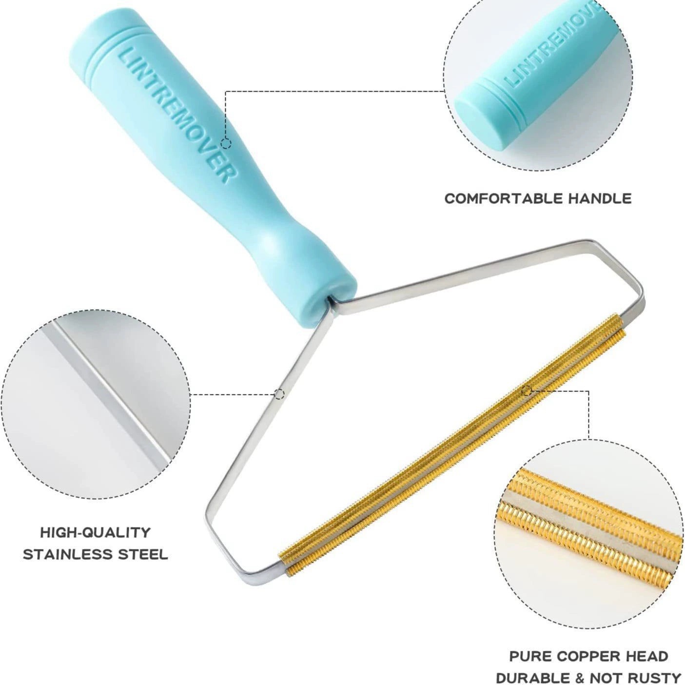 4-Piece Pet Hair Remover, Blue